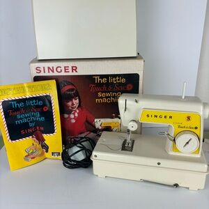 Vintage Singer Little “Touch & Sew” Child’s Sewing Machine with/Case in box/RUNS